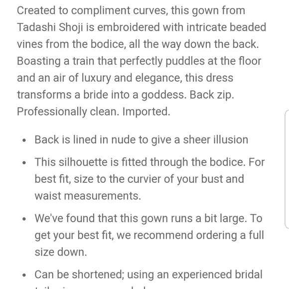 NWT!!!BHLDN WEDDING GOWN with designer garment bag - Picture 3 of 8